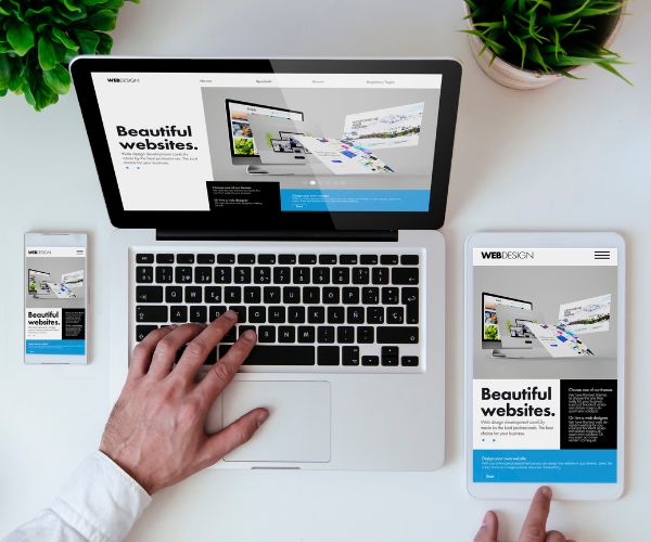 Responsive website design on multiple devices