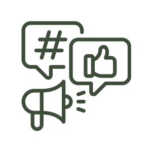 Customer service messaging and responding on social media icon