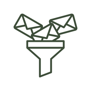 Email messaging and customer funnel creation icon