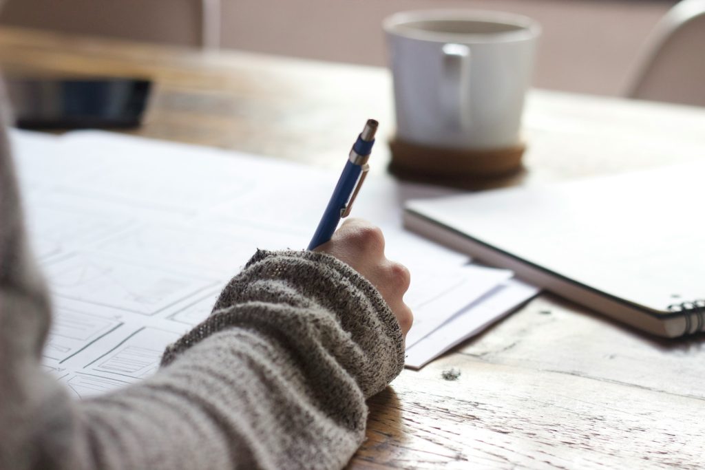 SEO blog posts brainstorming blog ideas on paper
