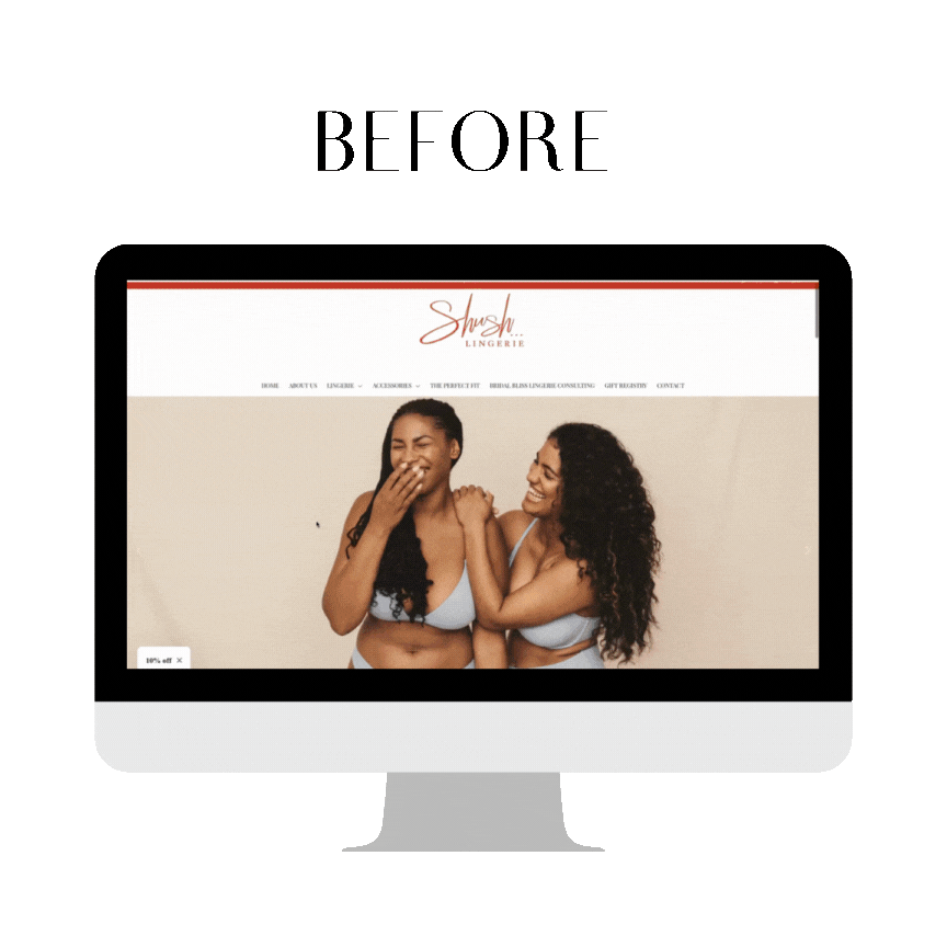 Shush Lingerie eCommerce Website Optimization - Before and After