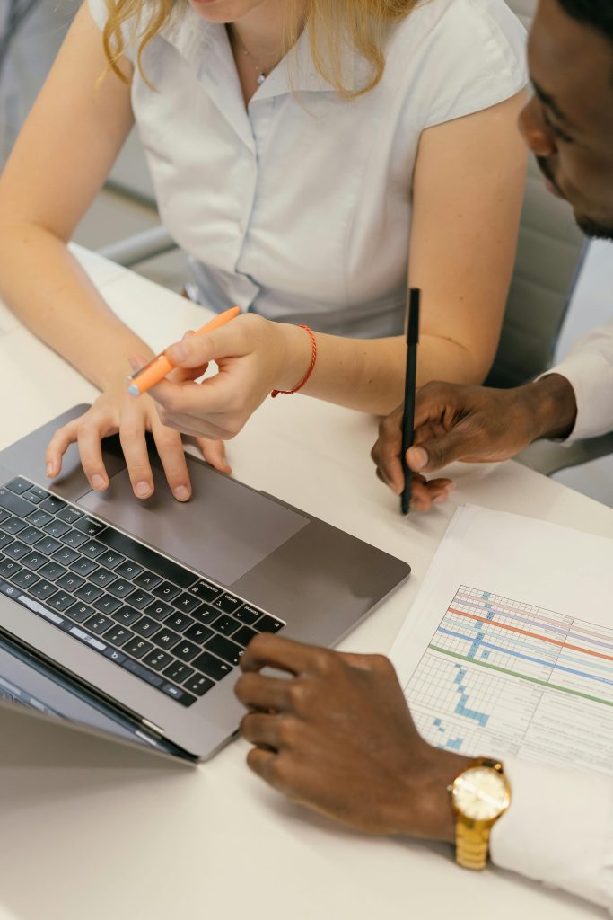 Marketing team using a free content strategy template